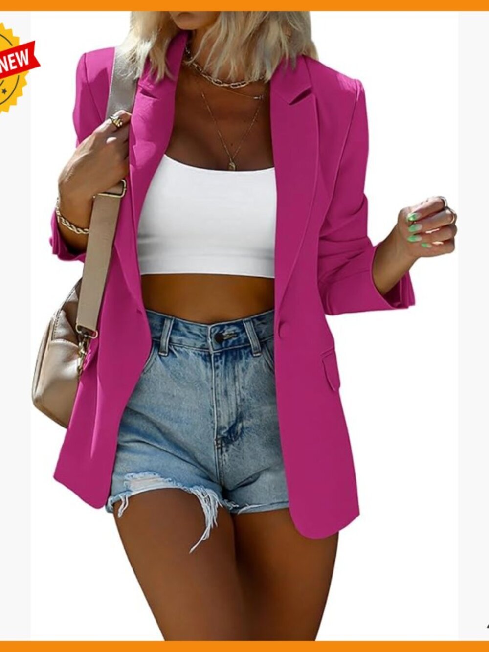 Oversized Blazer Long Sleeve Button Front Business Casual Suit Jacket